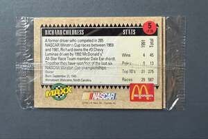 Richard Childress NASCAR vintage McDonald’s All Star race team 1992 Card pack